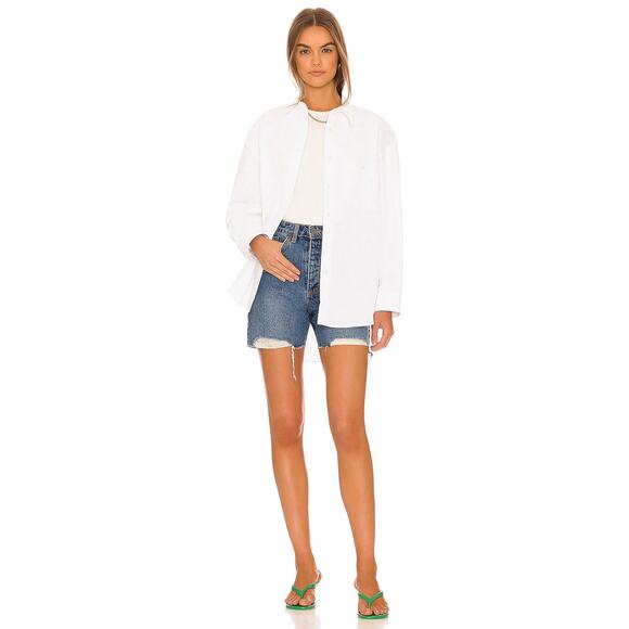 REVOLVE Amuse Society Bella Light Blue Button Fly Cut Off Denim Shorts Size 29 - Picture 3 of 13